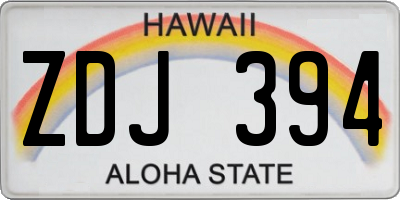 HI license plate ZDJ394