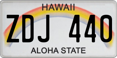 HI license plate ZDJ440