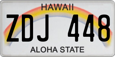 HI license plate ZDJ448