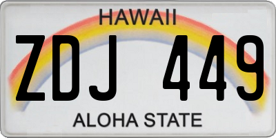 HI license plate ZDJ449