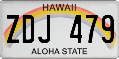 HI license plate ZDJ479