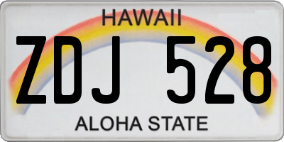 HI license plate ZDJ528