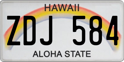 HI license plate ZDJ584