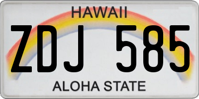 HI license plate ZDJ585