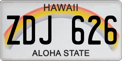 HI license plate ZDJ626