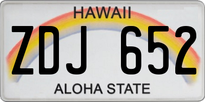 HI license plate ZDJ652