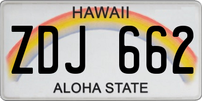 HI license plate ZDJ662