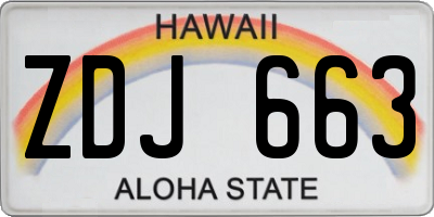 HI license plate ZDJ663