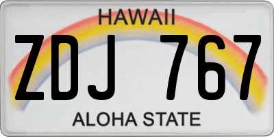 HI license plate ZDJ767