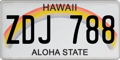 HI license plate ZDJ788