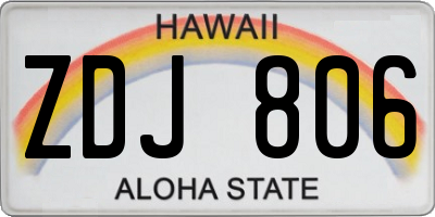 HI license plate ZDJ806
