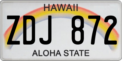 HI license plate ZDJ872