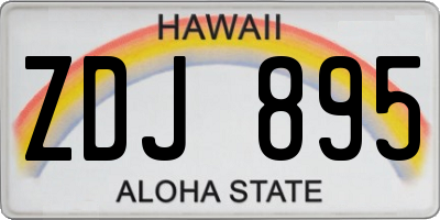 HI license plate ZDJ895