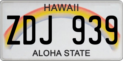 HI license plate ZDJ939