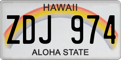 HI license plate ZDJ974