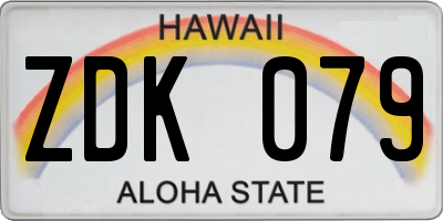 HI license plate ZDK079