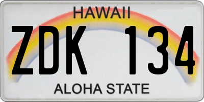 HI license plate ZDK134