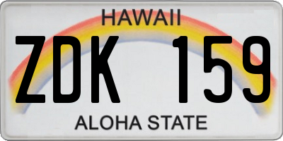HI license plate ZDK159