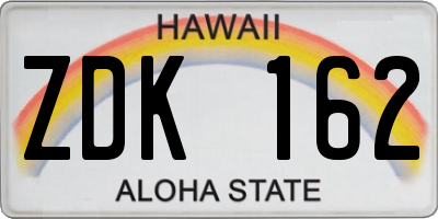HI license plate ZDK162