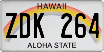 HI license plate ZDK264