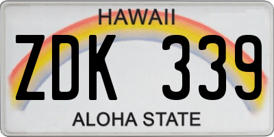 HI license plate ZDK339