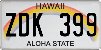 HI license plate ZDK399