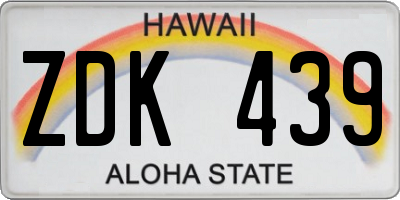 HI license plate ZDK439