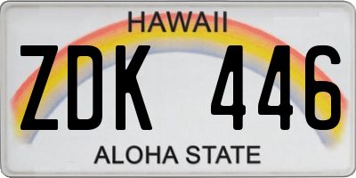 HI license plate ZDK446
