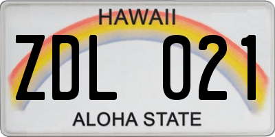 HI license plate ZDL021