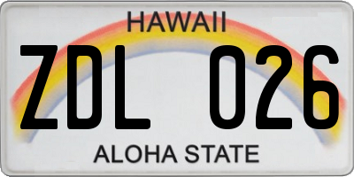 HI license plate ZDL026