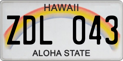 HI license plate ZDL043