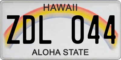 HI license plate ZDL044