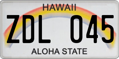 HI license plate ZDL045