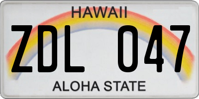 HI license plate ZDL047