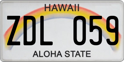 HI license plate ZDL059