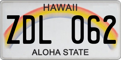 HI license plate ZDL062