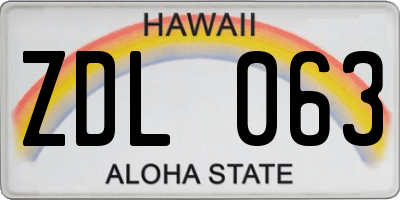 HI license plate ZDL063