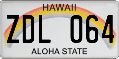 HI license plate ZDL064