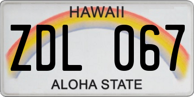 HI license plate ZDL067