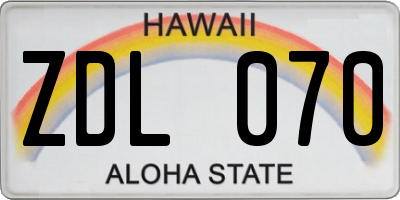 HI license plate ZDL070