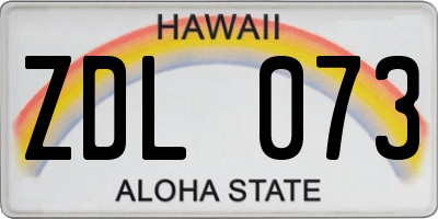 HI license plate ZDL073