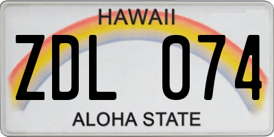 HI license plate ZDL074