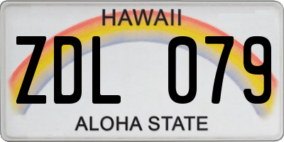 HI license plate ZDL079