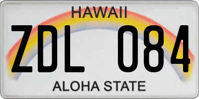 HI license plate ZDL084