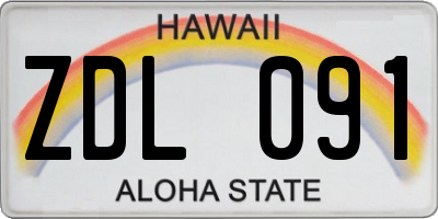 HI license plate ZDL091