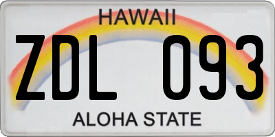 HI license plate ZDL093