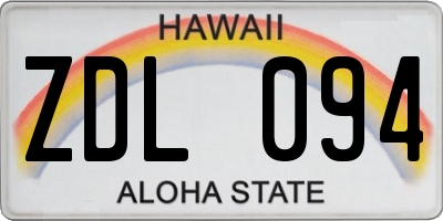 HI license plate ZDL094
