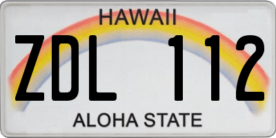 HI license plate ZDL112