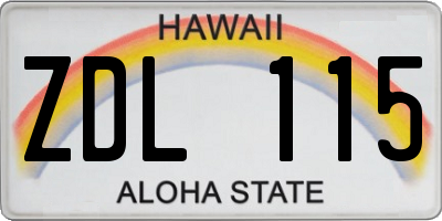HI license plate ZDL115