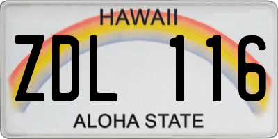 HI license plate ZDL116